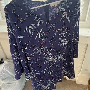 LOFT Women's Floral Blue Dress
